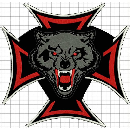 Nášivka Kríž + vlk /v